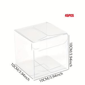 TEMU 45개 투명 플라스틱 페이스트리 포장 상자, 베이킹 스낵 및 디저트용 다용도 테이크아웃 용기, 제과점 및 파티를 위한 필수 선물 상자