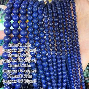 TEMU XULIN 천연 라피스 라줄리 스톤 비즈 - 4mm/6mm/8mm/10mm 진짜 미네랄 라운드 보석, DIY 주얼리 만들기용, 목걸이, 팔찌, 귀걸이 제작용 라피스 라줄리 비즈 (다양한 사이즈)