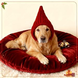 TEMU 중대형견용 겨울 보온 강아지 모자, 목과 귀덮개 포함, 두꺼운 니트, 부드러운 원단, 완벽한 핏, 반려동물 모자, 편안한 반려동물 모자, 튼튼한 니트웨어, 수제 느낌, 강아지 모자, 강아지를 위한 크리스마스 선물, 중대형견에게 적합