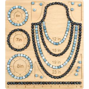 TEMU 목재 비즈 보드 1개, 비즈 패드 및 트레이 포함, 목걸이, 팔찌, DIY 도구용, 목재 소재