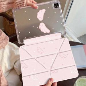 TEMU 1개 갤럭시 탭 S10/S9/S8/S7+/S6 Lite/A7/A8/A9+ 태블릿 케이스, 조절 가능한 스탠드, 자동 깨우기/잠자기, 가벼운 커버 - 핑크 윙드 케이스, 삼성 태블릿용 커버