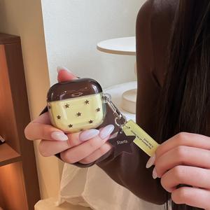 TEMU 한국 스타일 컬러블록 별 + 펜던트 이어폰 케이스, Apple Pro 3 케이스 / Pro 2 케이스 / 4 케이스 / 3 케이스 / 2 케이스와 호환 / 패셔너블한 여성용 이어폰 케이스 / 이어폰 케이스