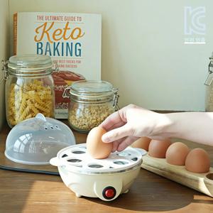 TEMU [국내발송] 자동 계란 끓이는 팬 그찜기,2단계 계란 조리기,심플 편리 디자인,현대적인 주방 도구,화이트 주방 가전제품, 주방 찜기,아침 식사에 완벽 계란 옥수수 햄 우유 데우기에 적합