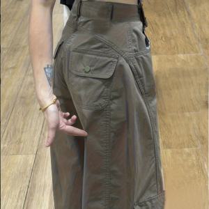 TEMU 미국식 레트로 작업복 스타일 여성용 가을 겨울 하이웨이스트 핏 슬림한 실루엣 와이드 팬츠 플리스 안감 처리된 커브드 컷 팬츠 패션 트렌드, 넉넉한 실루엣으로 날씬해 보이는 디자인, 일상적인 캐주얼 외출용