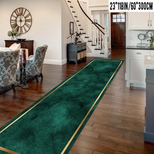 TEMU 1개 에메랄드 러너 러그, 사계절용, 침대 옆, 침실, 호텔, 빌라, 연회장, 야외 정원, 발코니, 홈 데코, 복도 러너 러그, 러너 매트