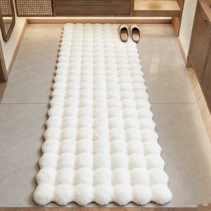 TEMU 인조 토끼 버블 플러시 소재, 현관 매트, 맨발로 들어갈 때 편안하고 부드러운 고품질 플러시 카펫, 홈 거실 및 침실 장식을 위한 라이트 럭셔리 도어매트