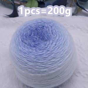 TEMU 1개 = 200G 새로운 그라데이션 롱 플러시 얀 스카프 손뜨개 얀 라이트 미스트 수제 코바늘 7성 꽃다발 담요 얀