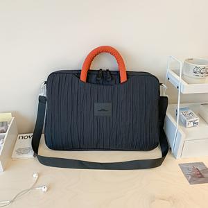 TEMU 노트북 가방, 새로운 대형 사이즈 15-16인치 노트북용, 스크래치 방지를 위한 플러시 안감, 숄더백 또는 크로스백으로 착용 가능, 캐리어 손잡이 부착 스트랩이 있는 뒷면 패널, 노트북 슬리브 및 수납 파우치 포함