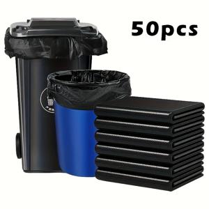 TEMU 25개/50개 대형 고강도 검정색 쓰레기 봉투 | 31인치 다용도 산업 및 마당 쓰레기 봉투, 두꺼운 폴리에틸렌 소재, 높은 하중 지지력 45 Lbs - 81451가족 선호, 25814명에게 적합