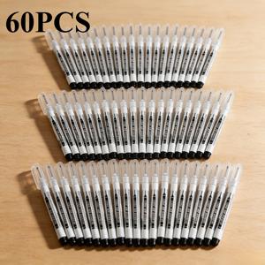 TEMU 60개/세트 얇은 다목적 마커펜, 20mm 깊은 구멍 및 긴 닙, 검정, 흰색, 파랑, 빨강, 초록 다섯 가지 색상, 방수, 금속, 플라스틱, 펀칭펜, 욕실 및 목공 장식용