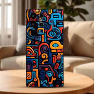 TEMU 삼성 갤럭시 S25 S24 S23 울트라 FE 플러스 S22 S21 S20용 예술적이고 독특한 추상 패턴 휴대폰 케이스, 블랙 소프트 TPU 충격 방지 낙하 방지 풀바디 보호 커버, 여성 예술 애호가를 위한 선물