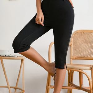 TEMU 여성 솔리드 컬러 스플릿 레깅스