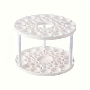 TEMU 새로운 360° 회전 브러쉬 홀더 - 아트 브러쉬, 펜, 메이크업 도구에 적합한 스타일리시한 화이트 플라스틱 보관함 - 유리 마감의 공간 절약형 데스크탑 액세서리, 메이크업 브러쉬 정리함, 드레싱룸/사무실/스튜디오에 필수, 가족이나 커플을 위한 완벽한 선물, 스튜디오, 사무용품, 스트림라인 디자인의 필수 아이템