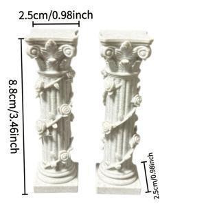 TEMU 코린스 스타일로 제작된 발렌타인데이 테마 로마 기둥 한 쌍. 사실적인 대리석 질감으로 촬영 소품, 모형 집 추가, 미니어처 건축 모델, 완벽한 발렌타인데이 선물, 데스크탑 장식으로 적합합니다.