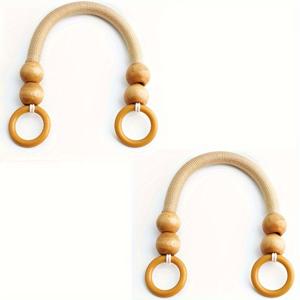 TEMU 2Pcs/4Pcs 나일론 로프 나무 비즈 토트 백 핸들 교체 U자형 레트로 땋은 지갑 만들기 DIY 핸드메이드 비치 그래스 백 다재다능한 패션 액세서리 DIY 지갑 만들기