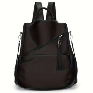 TEMU 여성용 도난 방지 백팩, 옥스포드 천 소재, 넉넉하고 다용도, 여행, 통근, 대학생 가방으로 적합