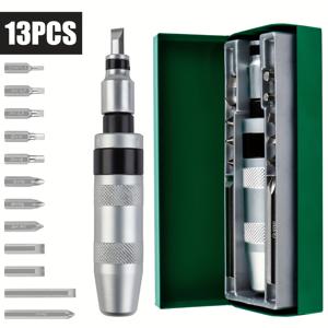 TEMU 고강도 임팩트 드라이버 7/13개 세트, 다기능 쇼크 스크루드라이버, 내구성 있고 휴대용 공구 세트, 녹슨 고着。なファ스너, 나사, 볼트 제거용 플라스틱 및 철제 공구 상자 포함, 효율적인 DIY 및 전문가용 프로젝트용