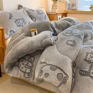 TEMU 1개 공룡 프린트 이불, A면 스노우플레이크 플리스 + B면 양면 플란넬 겨울 담요, 따뜻하고 편안한 수면 보호용, 가정용, 호텔, 기숙사, 다기능 침구 (베개 미포함)