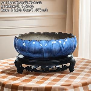 TEMU 공장 직판 하이드로포닉 화분 (구멍 없음), 하이드로포닉 식물 화분, 소형 물고기 재배 가능, 돈 화분, 마당, 사무실, 야외, 실내, 고온 세라믹 화분, 정원 가꾸기 선물, 홈 데코