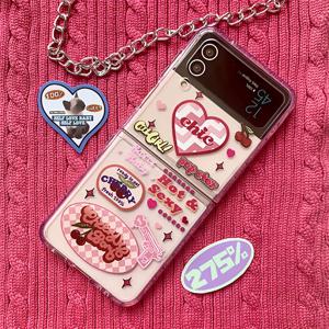 TEMU 폰 케이스: Y2K 스파이스 핫걸 밀레니얼 스타일 러브 하트 체리 하드 PC 폰 케이스, 갤럭시 Z 플립 6 Z 플립 5 Z 플립 4 Z 플립 3 호환, 스타일리시 시크 보호 백커버