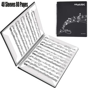 TEMU 악보 바인더 - 40세트 80장 악보 바인더, 스파이럴 바인딩, 8.5*11인치 A4 용지용, 평평하게 펼칠 수 있음, 이중용도 악보 보호기, 페이지에 직접 필기 가능 또는 악보 포켓에 보관 가능