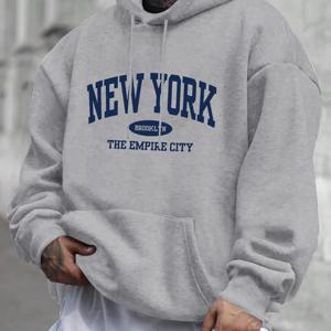 TEMU 유니크한 프린트가 돋보이는 캐주얼 남성용 후드티입니다. 관리가 용이하며 편안한 착용감을 제공하는 이 상의는 봄, 가을 시즌에 완벽합니다.