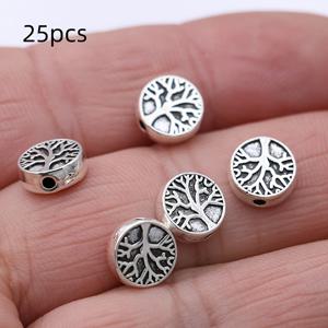 TEMU 25pcs Tree of Life Charm 작은 구멍 비즈, 비즈, 손수작업 보석 만들기 액세서리, DIY 팔찌 목걸이 귀걸이 차림 9mm
