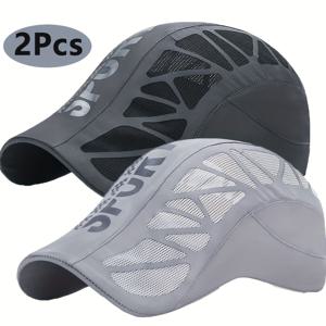 TEMU [2개입] 남성 여름 신상 아웃도어 스포츠 속건성 햇빛 가리개 패션 트렌디 쿨 메쉬 야구 모자
