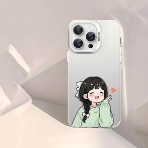 TEMU 휴대폰 케이스 - 남녀 모두에게 적합한 하트 모양 커플 휴대폰 케이스를 선물로 드립니다. 아이폰 16/16 Pro/16 Pro Max, 아이폰 Plus/15 Pro/15 Pro Max, 아이폰 14/14 Plus/14 Pro/14 Pro Max 호환