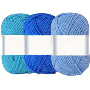 TEMU 마카롱 색상의 부드러운 코바늘 뜨개실 3개 세트입니다. 중간 무게의 실 4줄로 구성되어 있으며, 담요, 가방, 모자, 스카프, 장갑 및 다양한 작은 공예품 제작에 적합합니다.