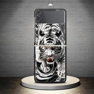 TEMU 삼성 갤럭시 Z 플립6 Z 플립5 Z 플립3 Z 플립4 Z 플립 5G 하드 케이스 화이트 타이거