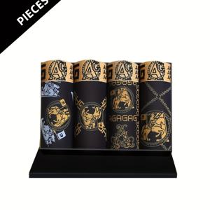 TEMU 4개 남성용 럭셔리 블랙 골드 플랫 배꼽 브리프, 편안하고 부드러운 통기성 좋은 패셔너블 프린트 속옷, 레터 웨이스트 밴드 탄성 스포츠 반바지 세트, 데일리 캐주얼 웨어용 내구성 좋은 속옷