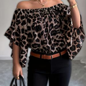 TEMU 패셔너블하고 우아한 프린트 오프숄더 탑