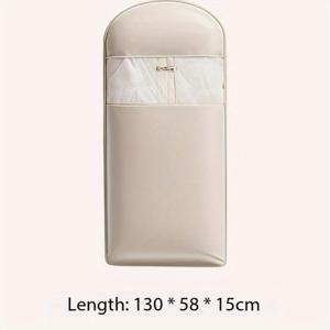 TEMU 공간 절약을 위한 걸이형 의류 가방, 자동 압축 지퍼 특징, 옷장 정리 및 다운 코트 보호에 적합 (베이지색, 대형)