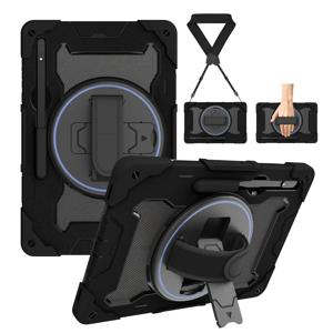 TEMU 삼성 갤럭시 탭 S10 울트라/S9 울트라용 14.6인치 헤비듀티 충격 방지 케이스, 360° 회전 스탠드, 안정적인 킥스탠드, 펜 홀더, 핸드 스트랩, 견고한 전신 보호