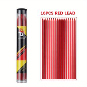 TEMU 【정교한 필기 도구】16개/박스, 검정/노랑/빨강 2.8mm 목공용 기계식 연필 교체 가능한 심 코어 건축 액세서리 표시용