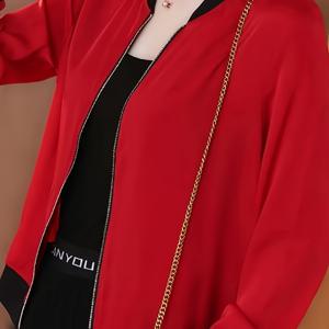 TEMU 플러스 사이즈 - 플러스 사이즈 - 여성용 숏 슬림 재킷, 신상 여름 한국 스타일 야구 코트, 엄마들을 위한 트렌디한 플러스 사이즈 루즈 카디건