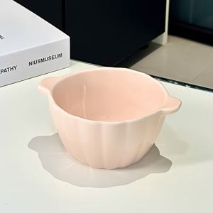 TEMU 호박 모양의 세라믹 양손잡이 볼. 샐러드, 과일, 수프, 시리얼, 스낵, 파스타에 적합합니다. 할로윈 및 크리스마스에 완벽한 신기한 세라믹 식기입니다. 오븐, 전자레인지 및 식기세척기에서 안전합니다.
