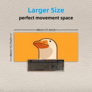 TEMU 1개 - 귀여운 오리 마우스 패드 - 대형 사이즈 미끄럼 방지 고무 게이밍 매트, 튼튼한 데스크 패드, 두꺼운 재봉 엣지, 홈 오피스 및 게이밍, 무선 마우스에 적합