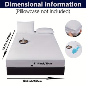 TEMU 1개 방수 매트리스 커버, 방수 및 방수 매트리스 커버, 방수 매트리스 보호대, 부드럽고 편안함, 가정용 침구, 침대 스프레드, 7가지 색상, 14가지 사이즈, 풀 사이즈, 퀸 사이즈, 킹 사이즈 시트, 100% 폴리에스터 섬유