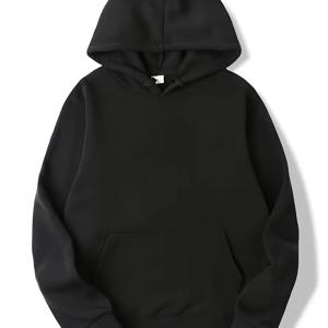 TEMU 남성 캐주얼 단색 후드 스웨트셔츠, 긴소매 라운드넥 풀오버, 따뜻한 스포츠웨어 미국 스타일 가을/겨울 아웃도어