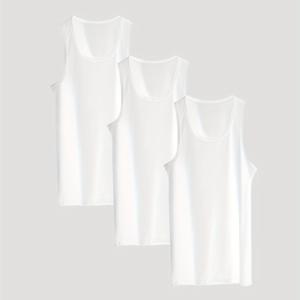 TEMU 여름용 남성용 통기성 좋은 편안한 조끼 3종 세트, 가벼운 단색 베이스 레이어, 다용도, 허들 및 속건성 운동에 적합