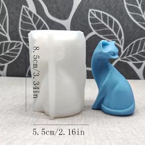 TEMU 1개 3D 뒤돌아보는 고양이 실리콘 몰드 (양초 및 비누 제작용) - 재사용 가능한 유연한 에폭시 레진 몰드, 복잡한 고양이 실루엣 디자인, 공예 홈 데코 용품, 수제 선물