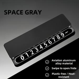 TEMU 고급 항공 알루미늄 합금 임시 주차 번호판, 차량 이동용 은폐형 발광 번호판