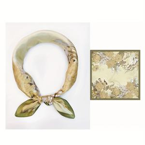 TEMU 여성용 빈티지 플로럴 프린트 실크 스카프, 넥 스카프, 헤어밴드, 헤드랩 | 100% 뽕나무 실크 제작, 피부 친화적인 실크 + 예술적인 디자인, 목걸이용/헤어 액세서리/가방끈용 다기능, 크리스마스/추수감사절을 위한 이상적인 선물 선택, 누구에게나 활용도 높고 어울리며 품질과 스타일을 겸비함