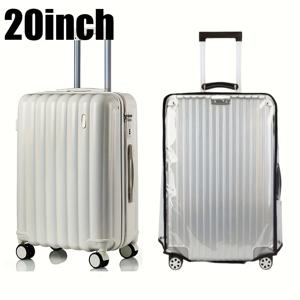 TEMU 1개 1개 PVC 캐리어 커버 20/24/28인치 호환 - 두꺼운 & 스크래치 방지 여행 가방 보호 커버, 강화된 가장자리, 먼지 방지 여행 커버, 대부분의 공항에 적합, 소프트/하드 가방에 적합