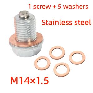 TEMU 6개 스테인리스 스틸 엔진 마그네틱 오일 드레인 플러그 스크류 너트 볼트 오일 팬 너트 M12/14/16/1.25 1.5 1.75