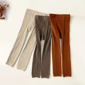 TEMU 아기 레깅스 3벌 세트, 여름/가을용 풀 레인지 타이츠, 크롭 팬츠와 함께 야외 활동에 적합한 심플한 단색 디자인