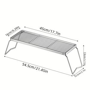 TEMU 1개 대형 접이식 그릴, 스테인리스 스틸 화로 그릴 그레이트, 헤비 듀티 휴대용 캠핑 그릴, , 하이킹, 피크닉, 낚시-스포츠 및 아웃도어 제품용 가스 BBQ 그릴 그레이트, 아웃도어 캠핑-아웃도어 그릴에 적합