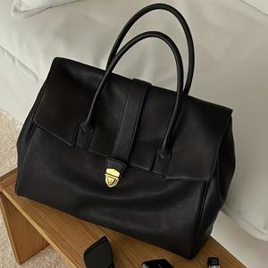 TEMU 가을-겨울 빈티지 고급 여성 토트백, 대용량, 다용도 서류가방, 노트북 수납 가능, 출퇴근 및 출장용 등